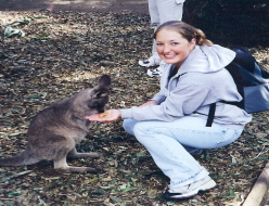 Student Handfeeding Kangaroo